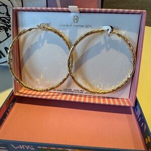 House of Harlow 1960 Shimmering Gold Hoop Earrings